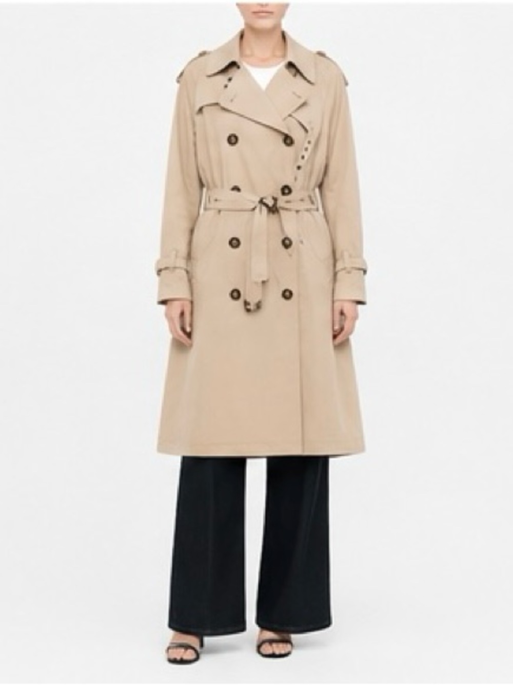 Marc Jacobs Khaki Double-Breasted Trench Coat with Belt